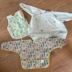 Baby/Child Waterproof Art Smock & Feeding Bib Set - Fun Patterns